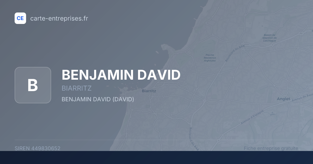 BENJAMIN DAVID — 449830652 — fiche entreprise