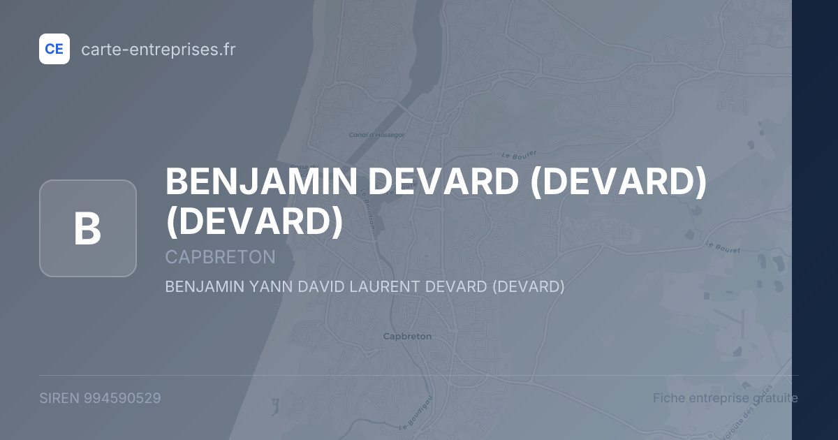 BENJAMIN DEVARD (DEVARD) (DEVARD) — 994590529 — fiche entreprise