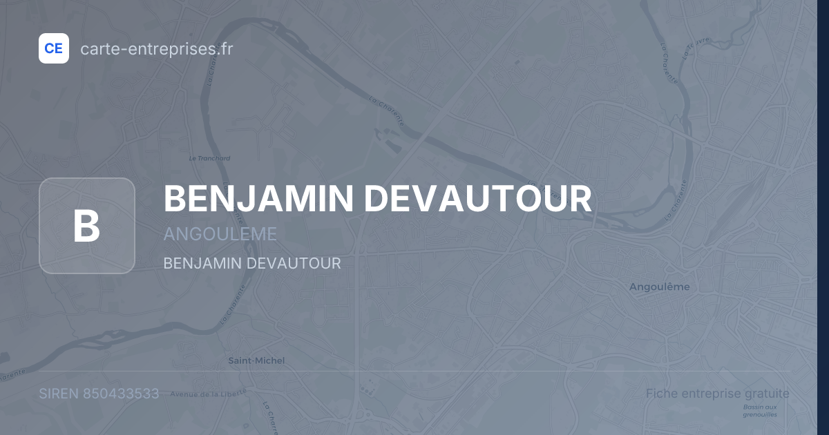BENJAMIN DEVAUTOUR — 850433533 — fiche entreprise