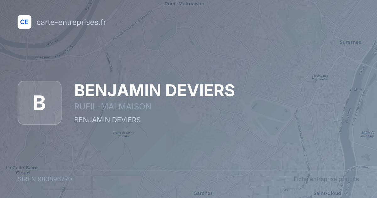 BENJAMIN DEVIERS — 983896770 — fiche entreprise