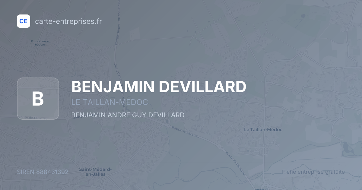 BENJAMIN DEVILLARD — 888431392 — fiche entreprise