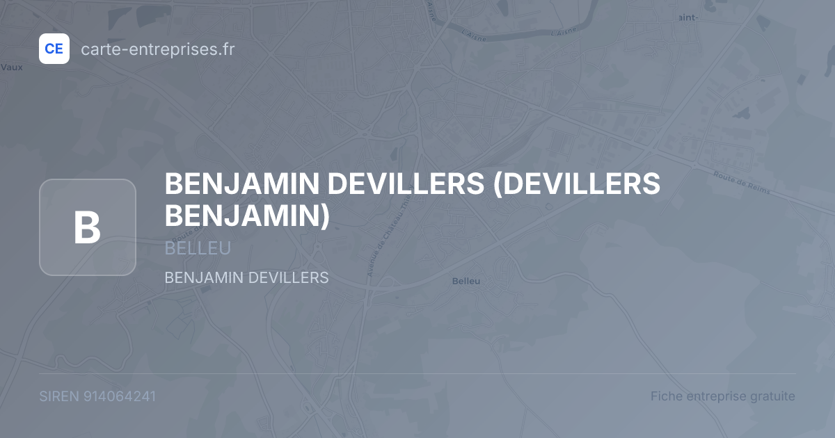 BENJAMIN DEVILLERS (DEVILLERS BENJAMIN) — 914064241 — fiche entreprise
