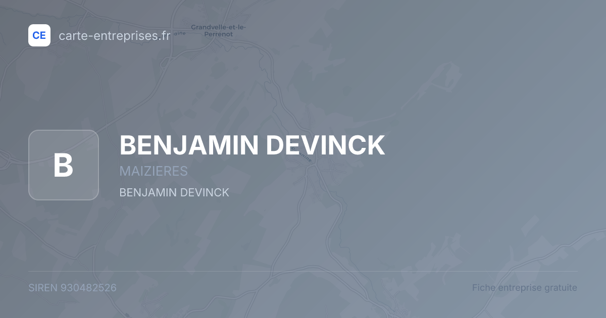 BENJAMIN DEVINCK — 930482526 — fiche entreprise