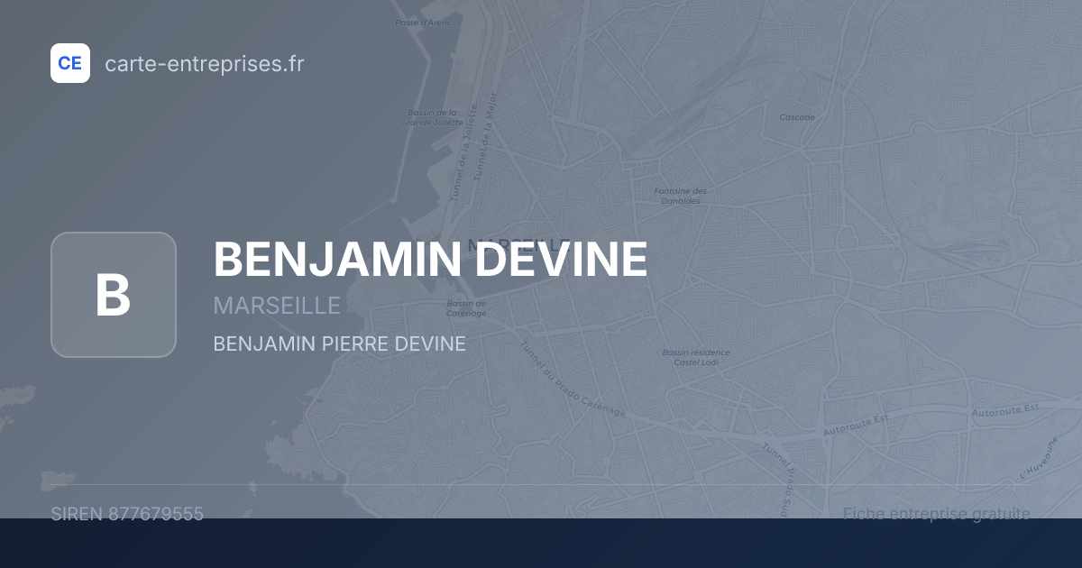 BENJAMIN DEVINE — 877679555 — fiche entreprise