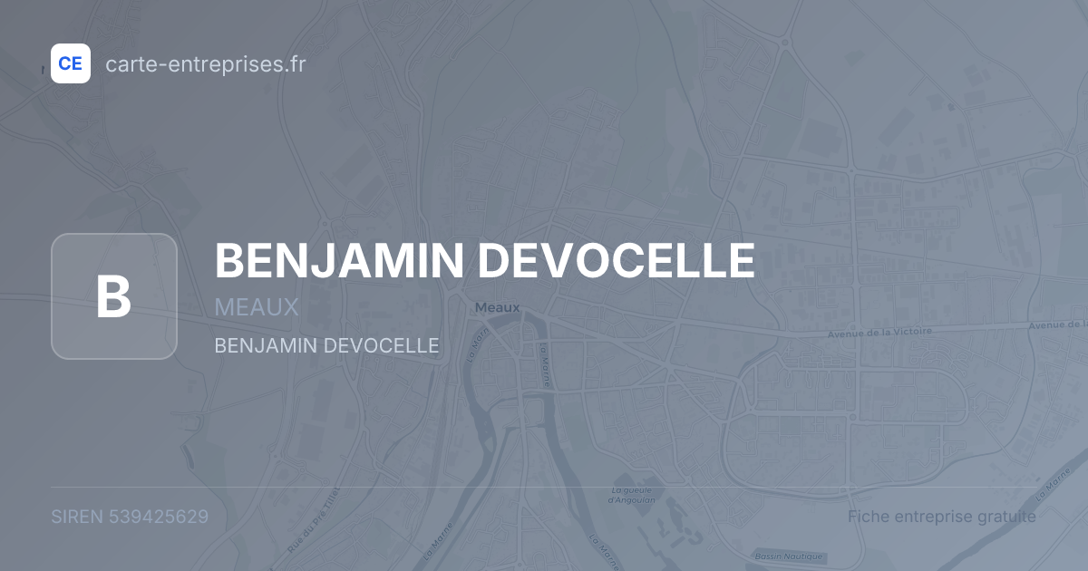 BENJAMIN DEVOCELLE — 539425629 — fiche entreprise