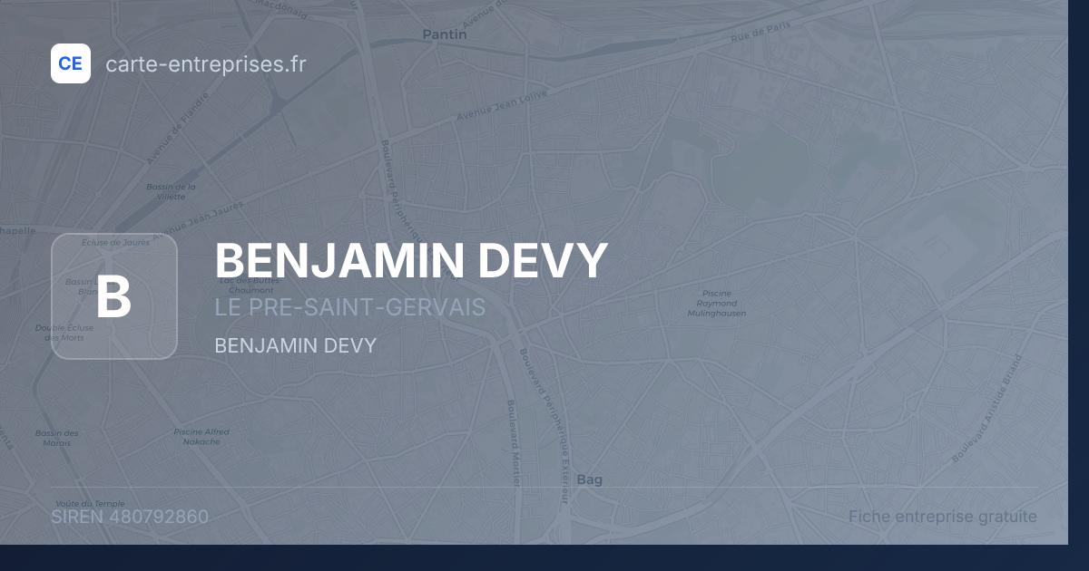 BENJAMIN DEVY — 480792860 — fiche entreprise