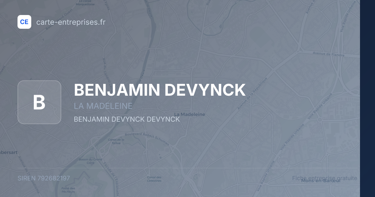 BENJAMIN DEVYNCK — 792682197 — fiche entreprise