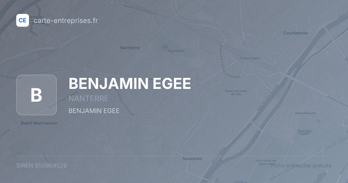 BENJAMIN EGEE — 950964528 — fiche entreprise