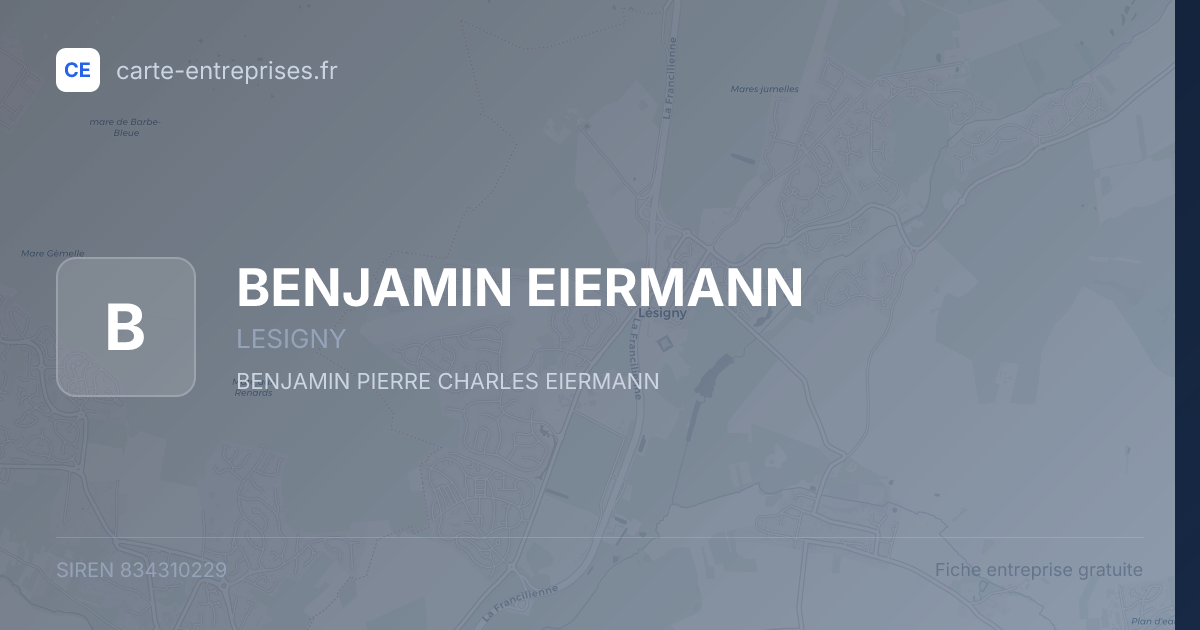BENJAMIN EIERMANN — 834310229 — fiche entreprise