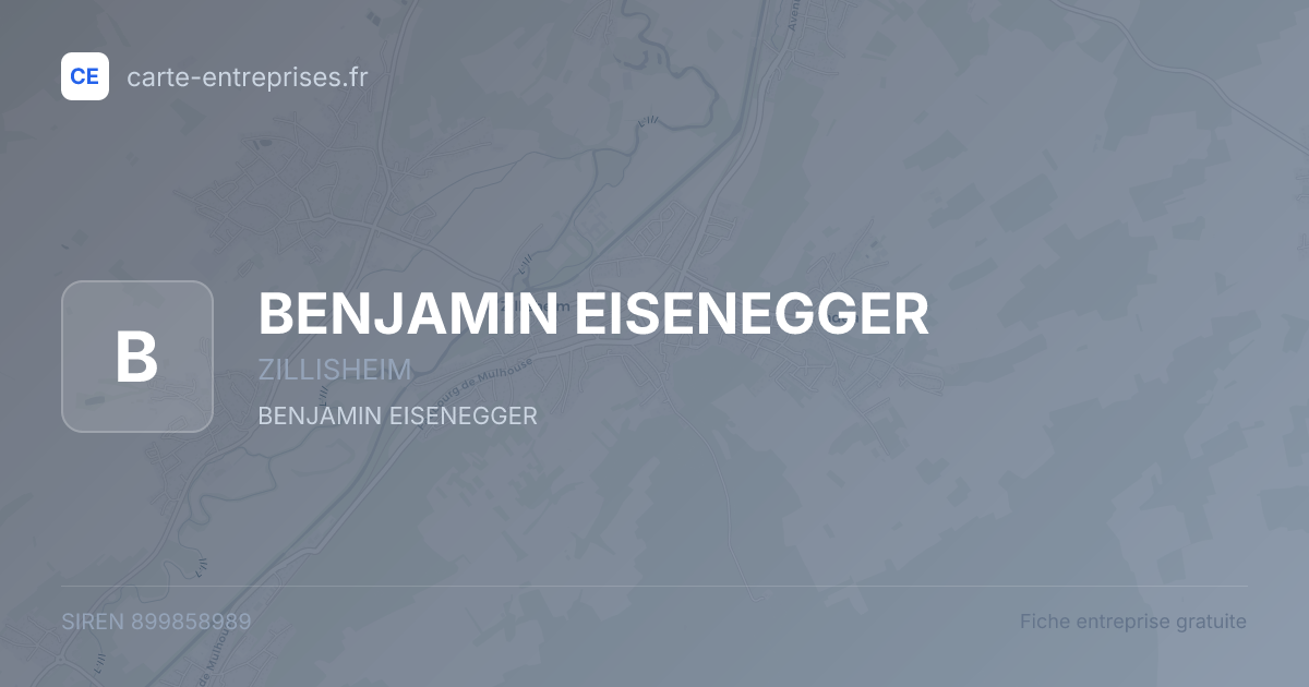 BENJAMIN EISENEGGER — 899858989 — fiche entreprise