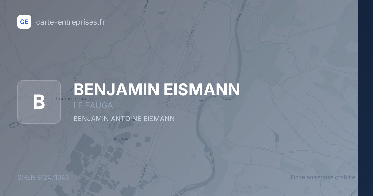 BENJAMIN EISMANN — 812471043 — fiche entreprise
