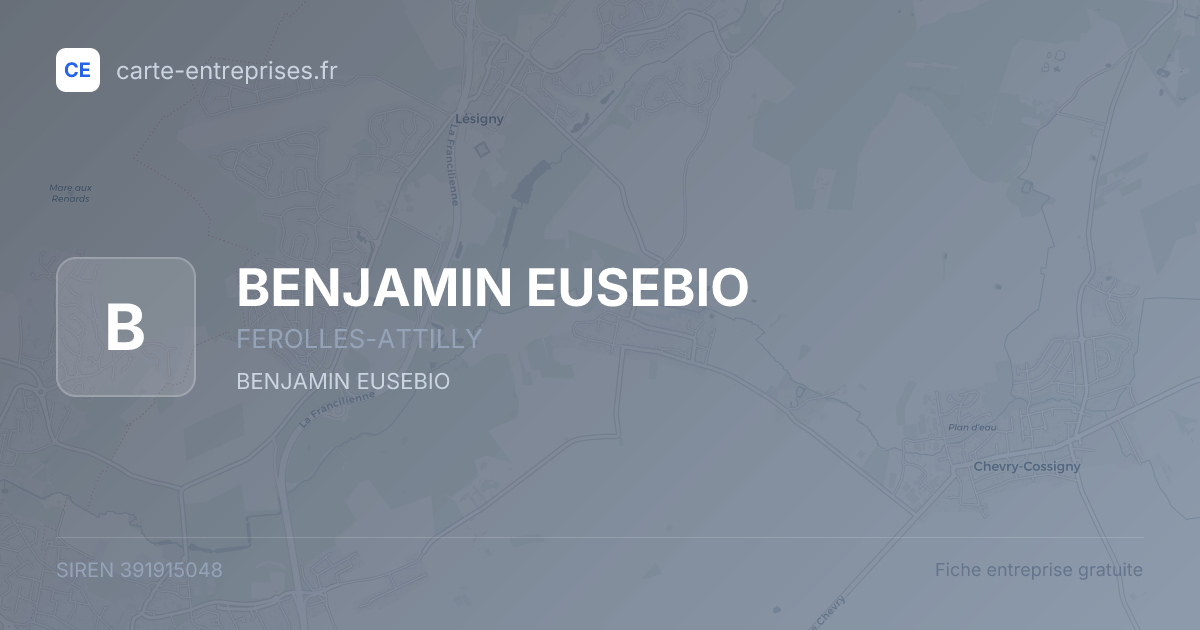 BENJAMIN EUSEBIO — 391915048 — fiche entreprise