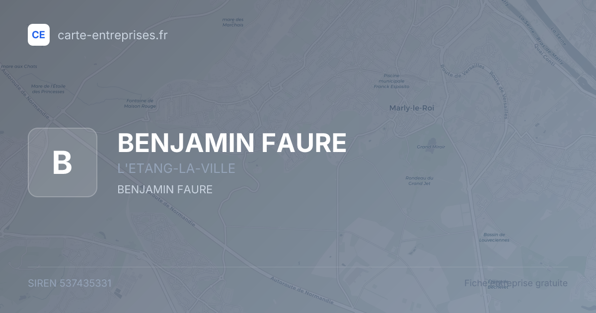BENJAMIN FAURE — 537435331 — fiche entreprise