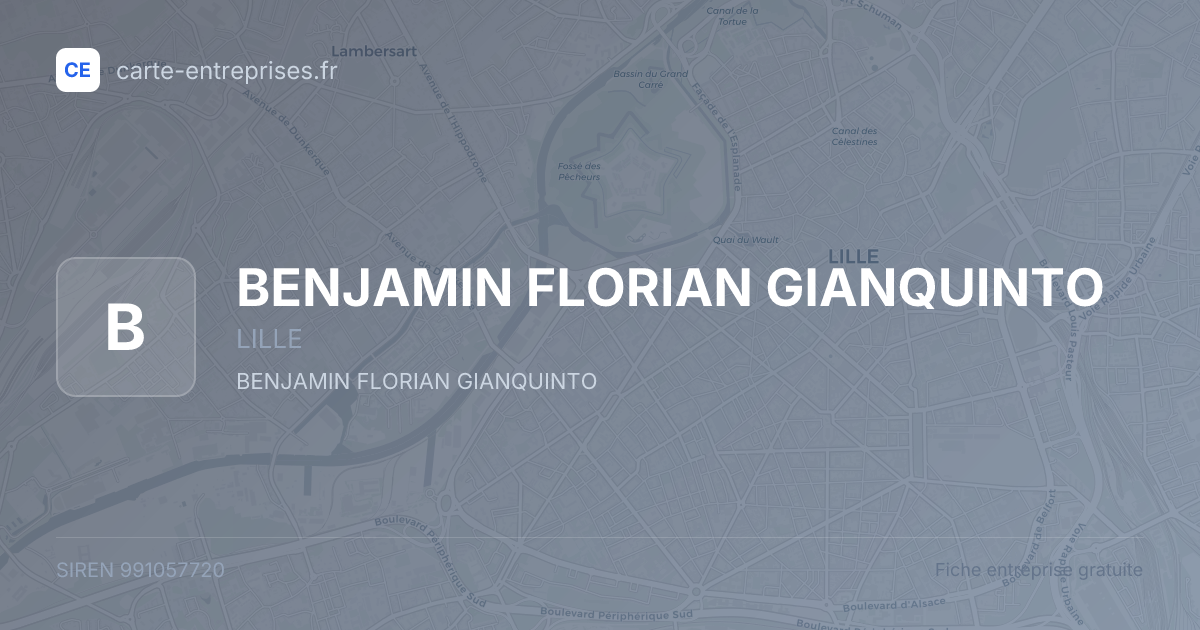 BENJAMIN FLORIAN GIANQUINTO — 991057720 — fiche entreprise
