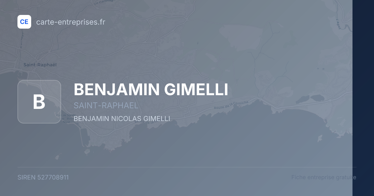BENJAMIN GIMELLI — 527708911 — fiche entreprise