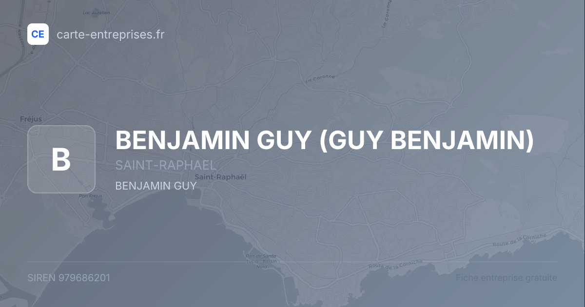 BENJAMIN GUY (GUY BENJAMIN) — 979686201 — fiche entreprise