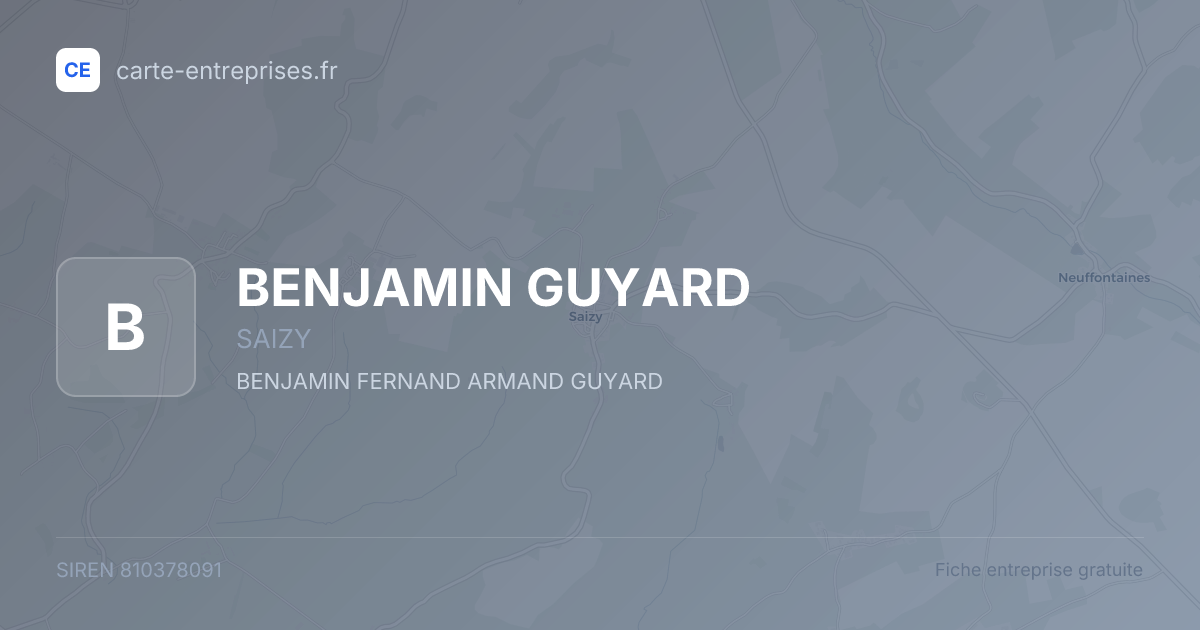 BENJAMIN GUYARD — 810378091 — fiche entreprise