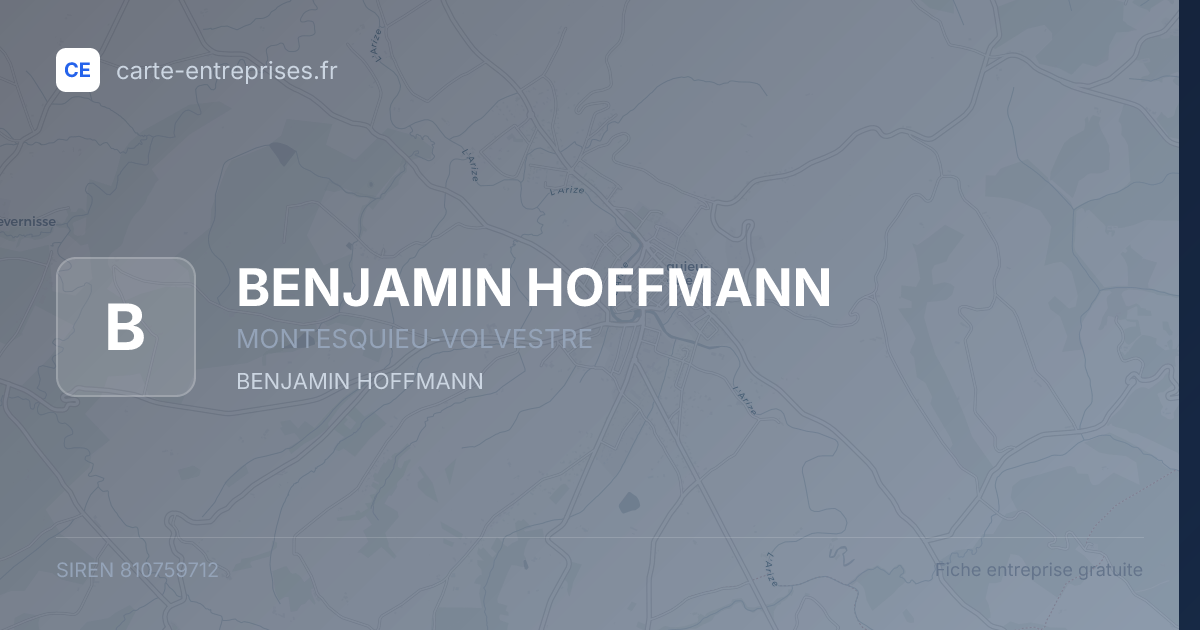 BENJAMIN HOFFMANN — 810759712 — fiche entreprise