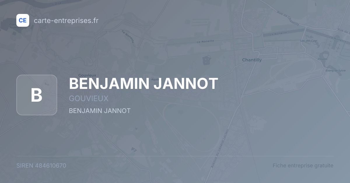 BENJAMIN JANNOT — 484610670 — fiche entreprise