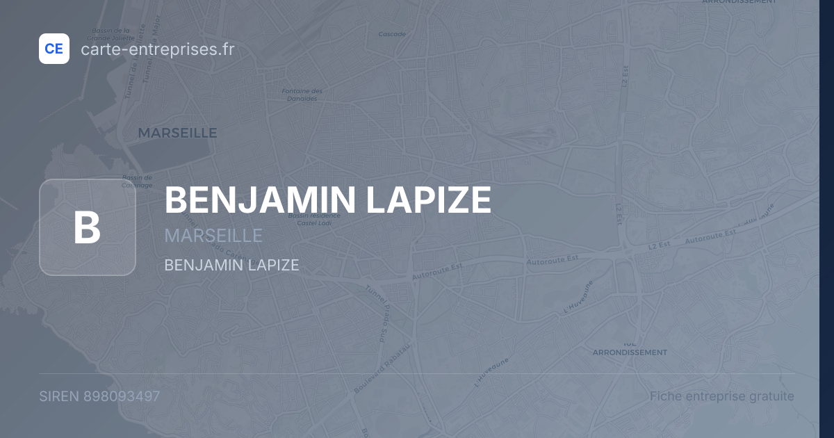 BENJAMIN LAPIZE — 898093497 — fiche entreprise