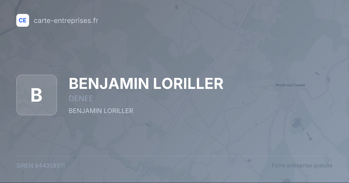 BENJAMIN LORILLER — 844356311 — fiche entreprise