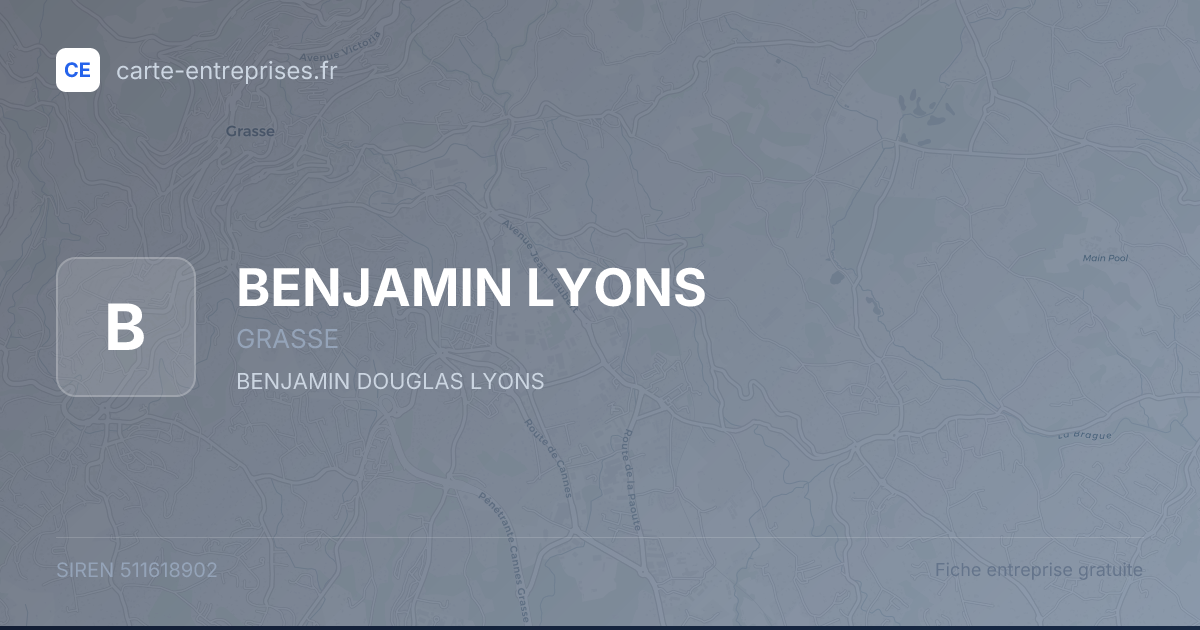 BENJAMIN LYONS — 511618902 — fiche entreprise