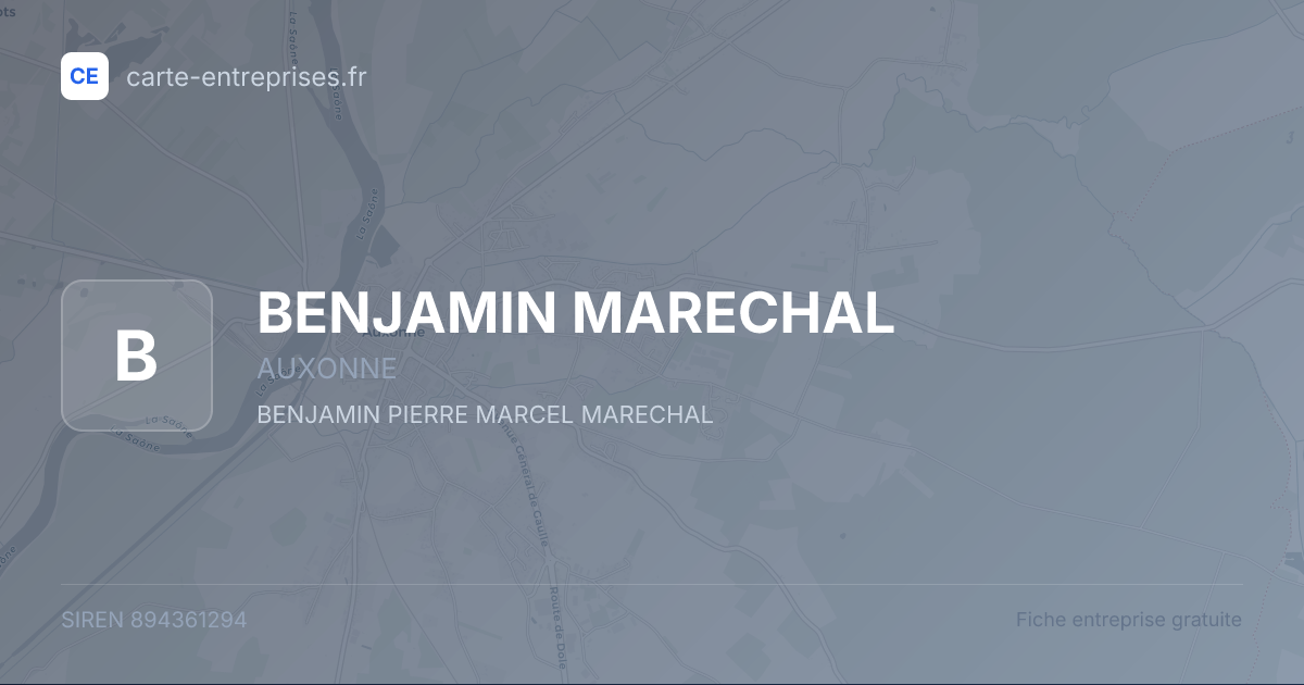 BENJAMIN MARECHAL — 894361294 — fiche entreprise