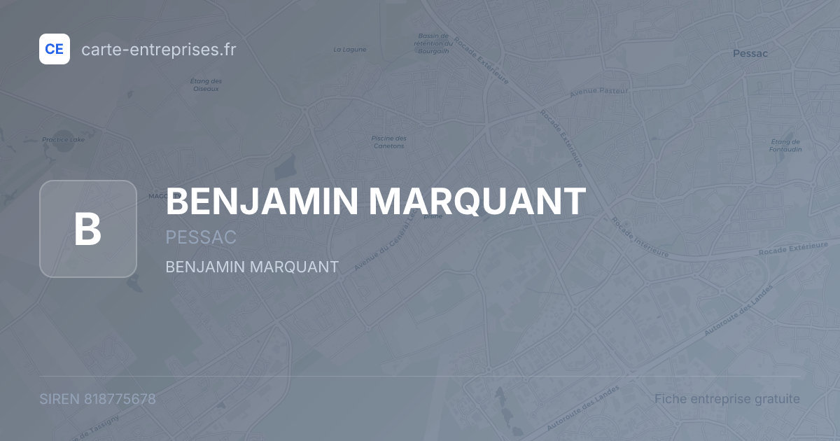 BENJAMIN MARQUANT — 818775678 — fiche entreprise