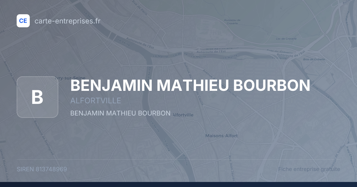 BENJAMIN MATHIEU BOURBON — 813748969 — fiche entreprise