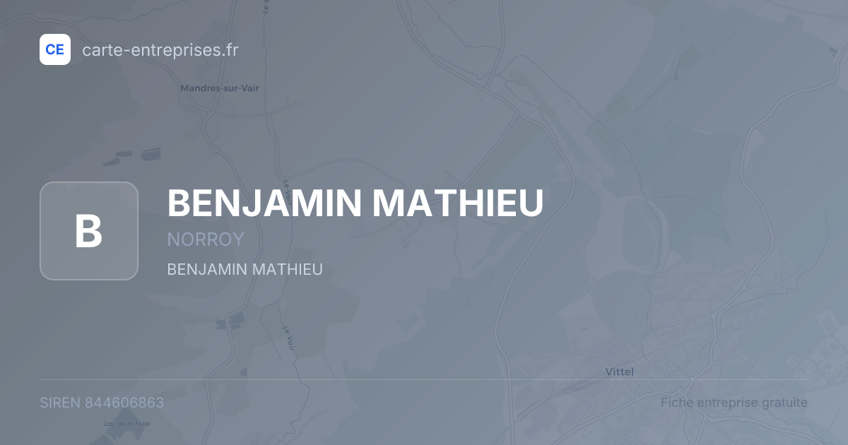 BENJAMIN MATHIEU — 844606863 — fiche entreprise