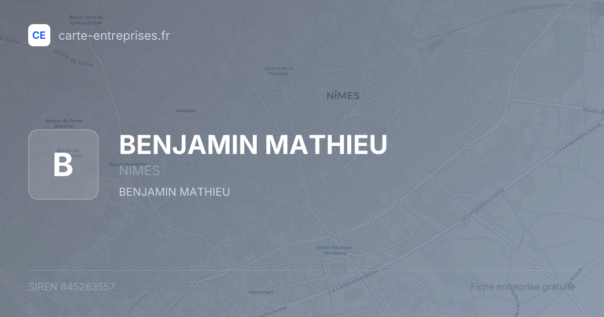 BENJAMIN MATHIEU — 845263557 — fiche entreprise