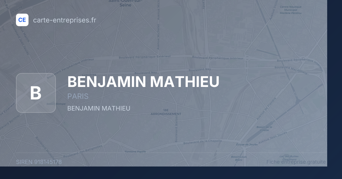 BENJAMIN MATHIEU — 918145178 — fiche entreprise