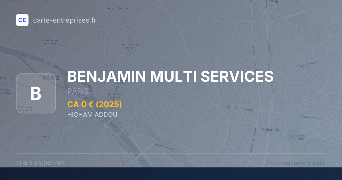 BENJAMIN MULTI SERVICES — 810067744 — fiche entreprise