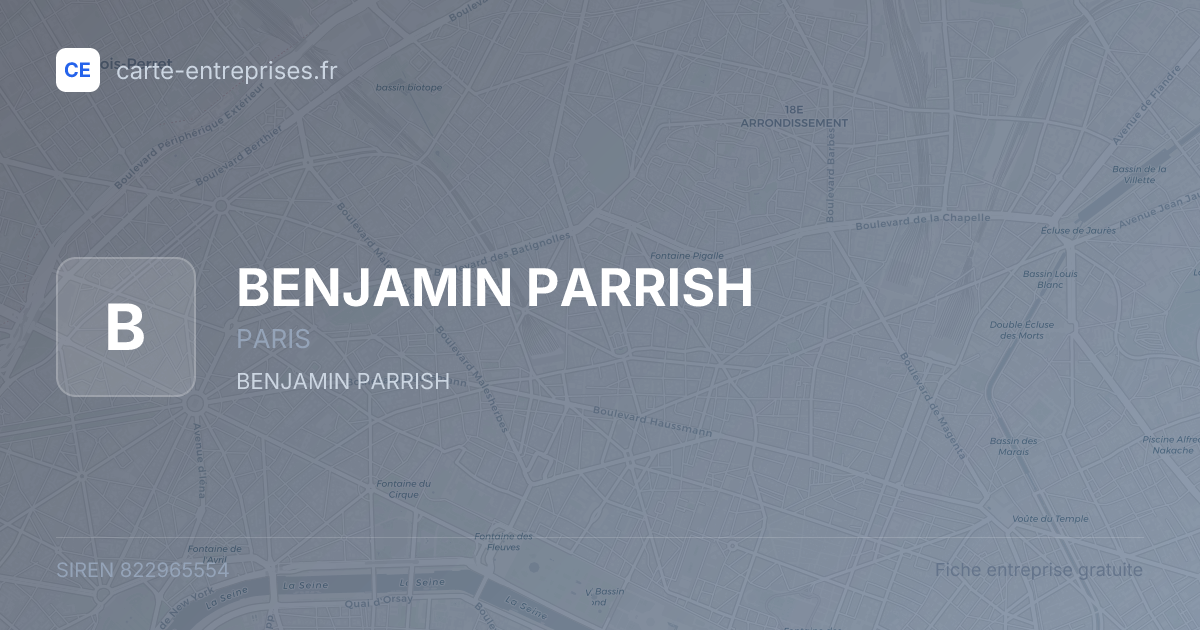 BENJAMIN PARRISH — 822965554 — fiche entreprise