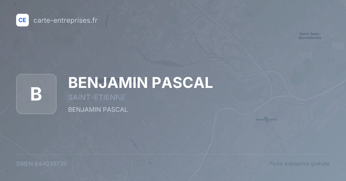 BENJAMIN PASCAL — 844039735 — fiche entreprise