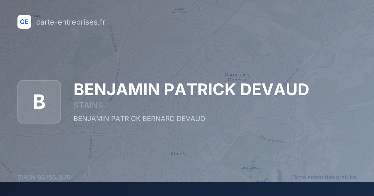 BENJAMIN PATRICK DEVAUD — 887565570 — fiche entreprise