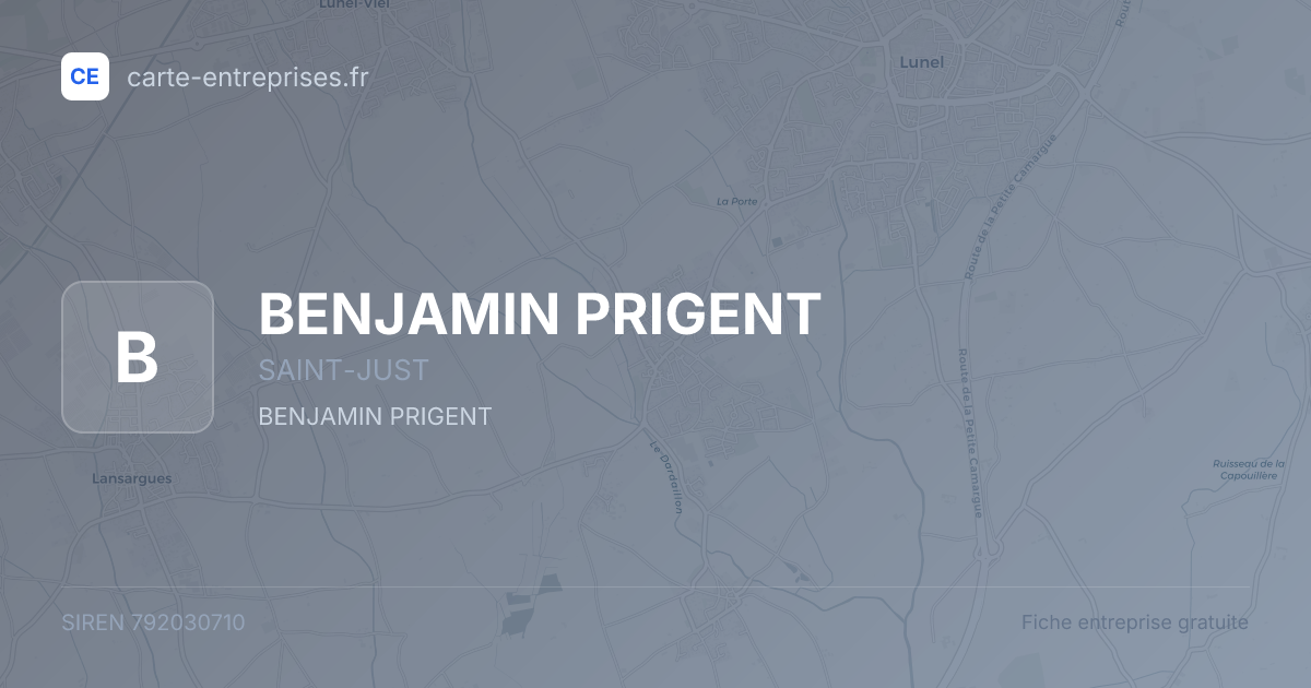BENJAMIN PRIGENT — 792030710 — fiche entreprise