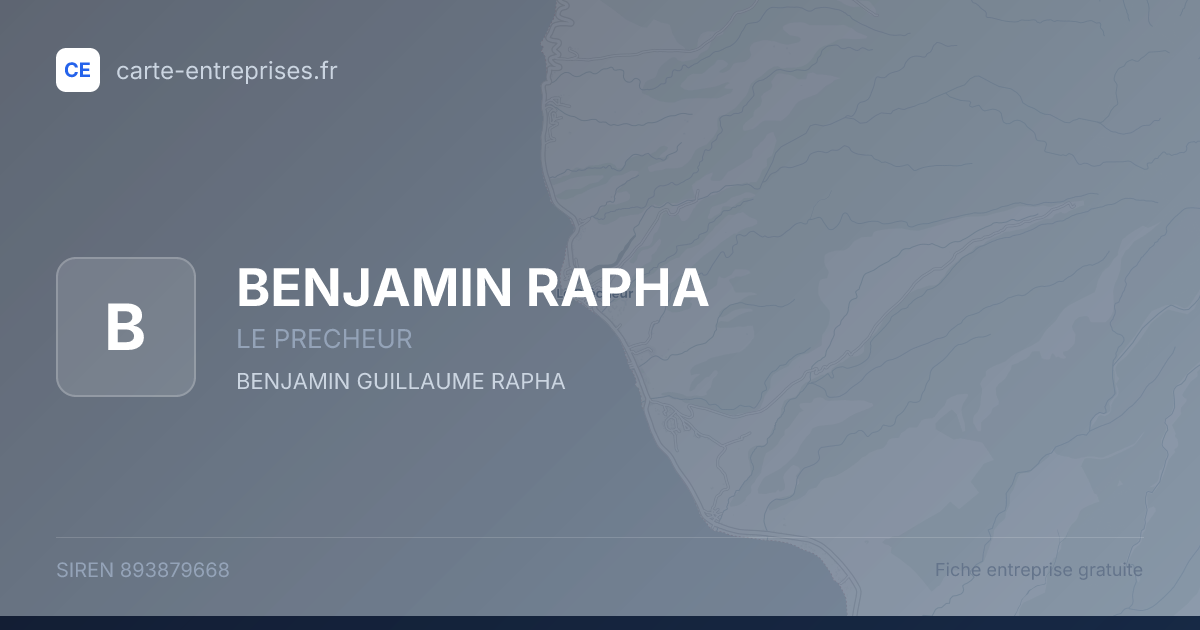 BENJAMIN RAPHA — 893879668 — fiche entreprise