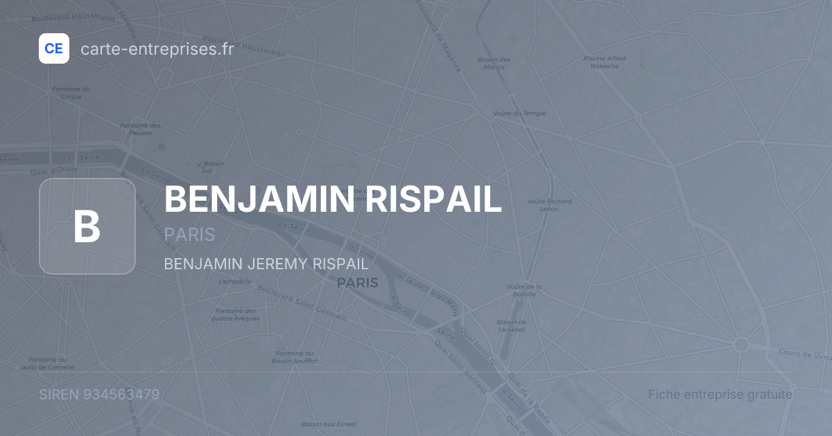 BENJAMIN RISPAIL — 934563479 — fiche entreprise