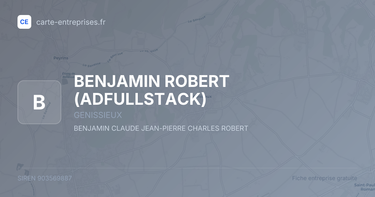 BENJAMIN ROBERT (ADFULLSTACK) — 903569887 — fiche entreprise