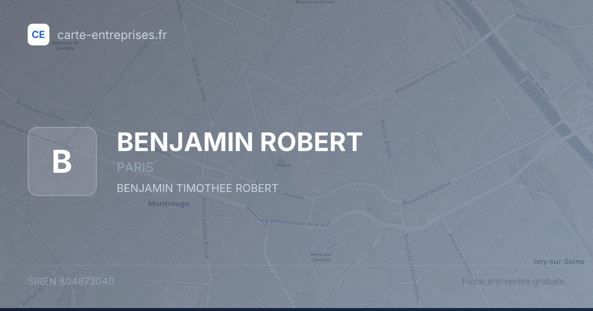 BENJAMIN ROBERT — 804873040 — fiche entreprise