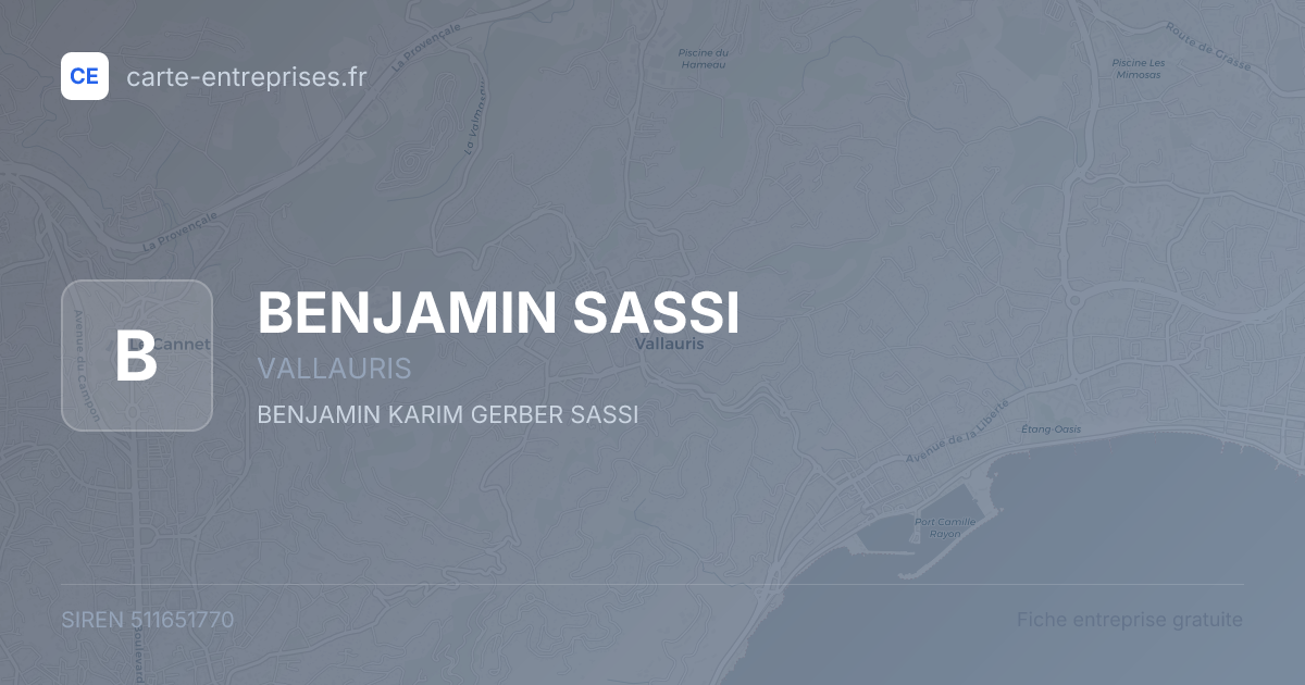 BENJAMIN SASSI — 511651770 — fiche entreprise