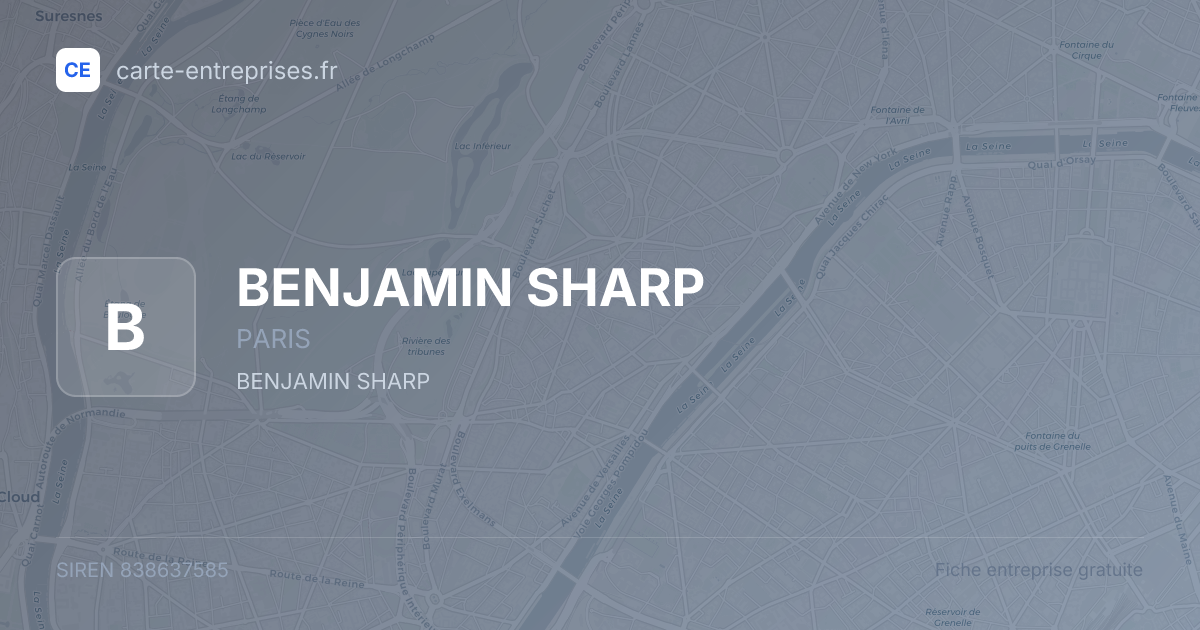 BENJAMIN SHARP — 838637585 — fiche entreprise