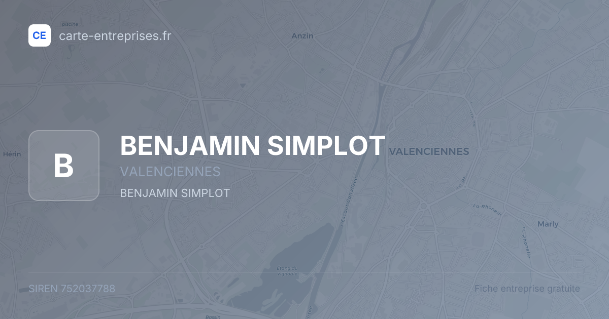BENJAMIN SIMPLOT — 752037788 — fiche entreprise