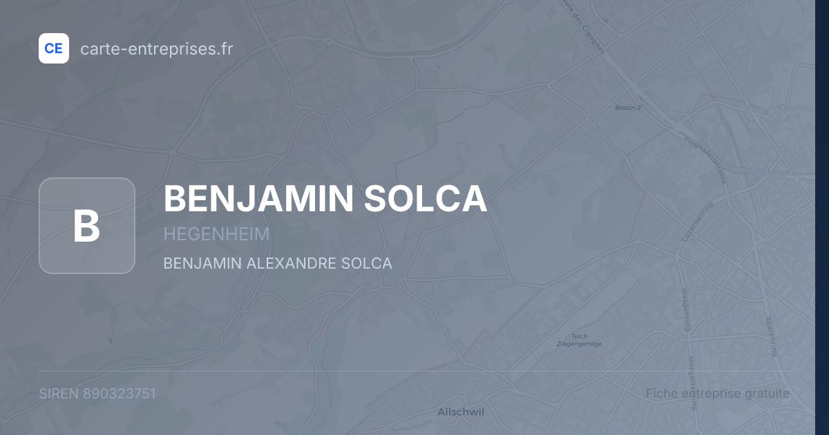 BENJAMIN SOLCA — 890323751 — fiche entreprise