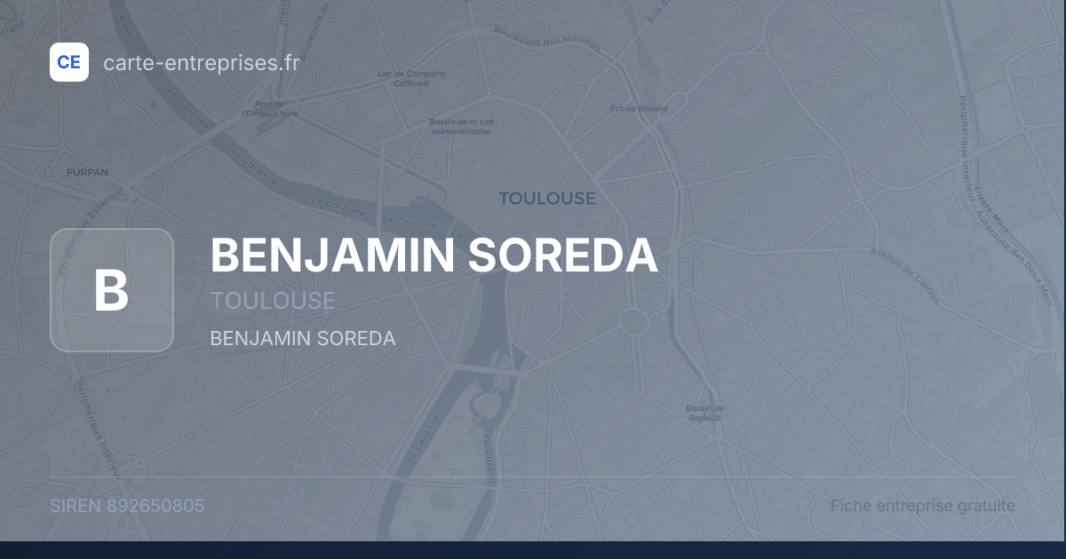 BENJAMIN SOREDA — 892650805 — fiche entreprise