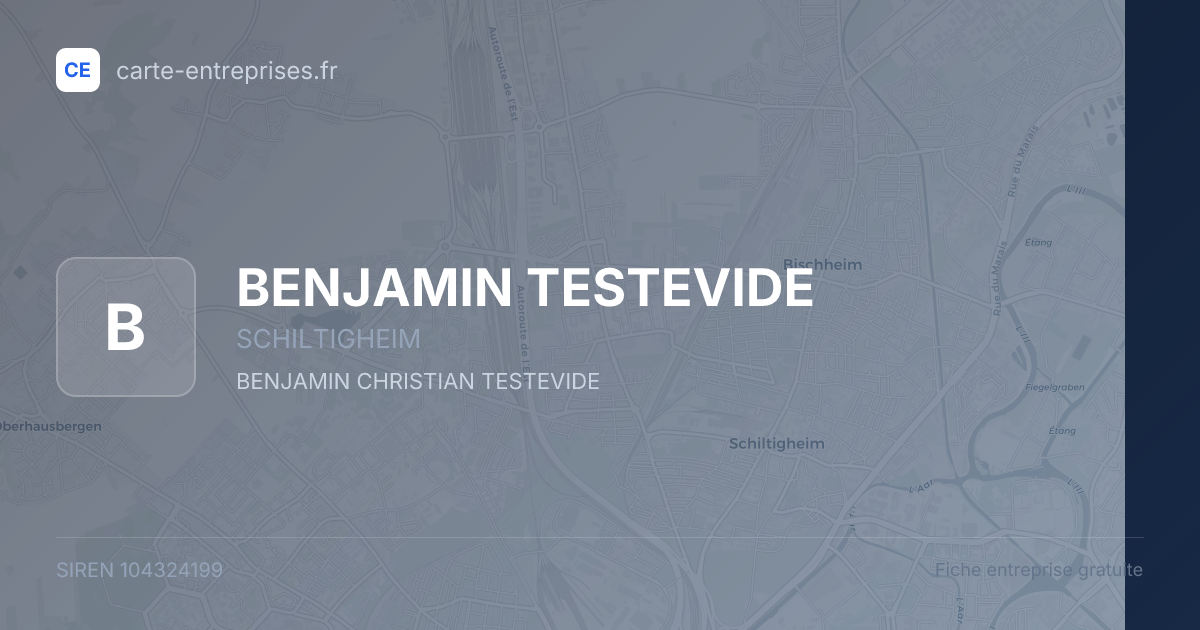 BENJAMIN TESTEVIDE — 104324199 — fiche entreprise