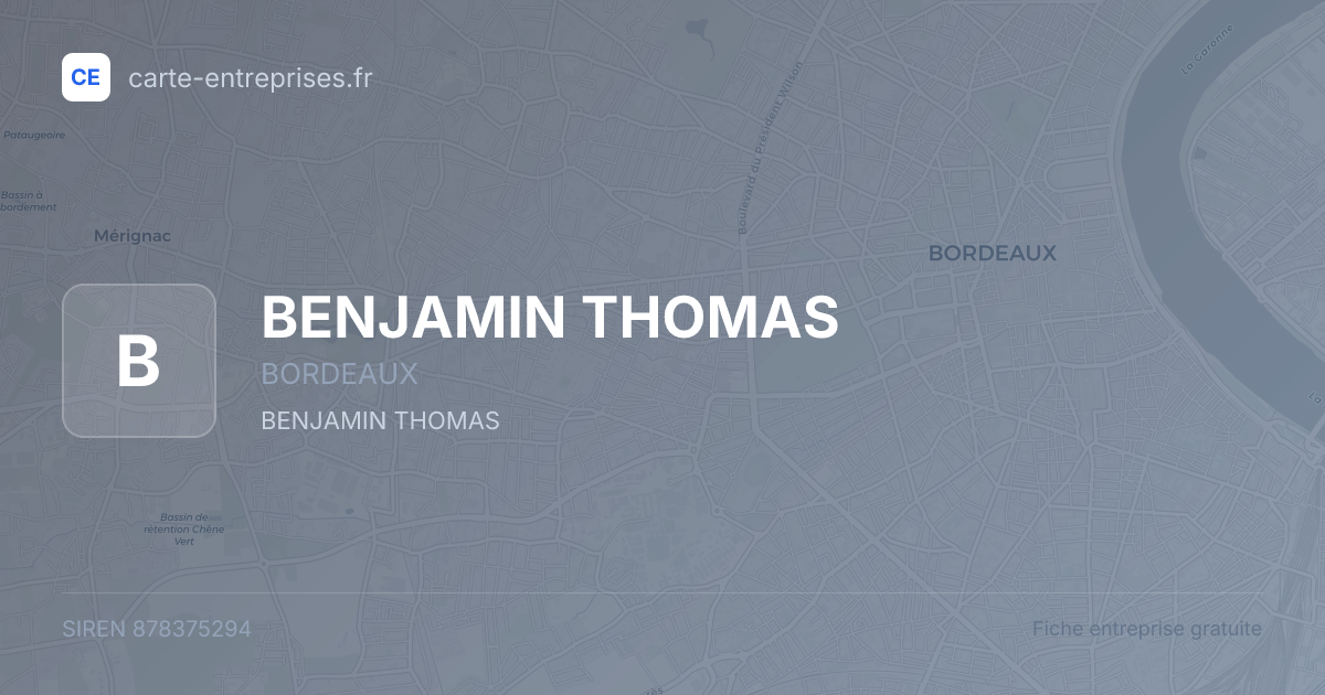 BENJAMIN THOMAS — 878375294 — fiche entreprise