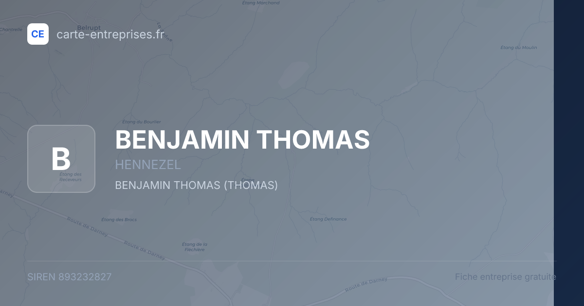 BENJAMIN THOMAS — 893232827 — fiche entreprise