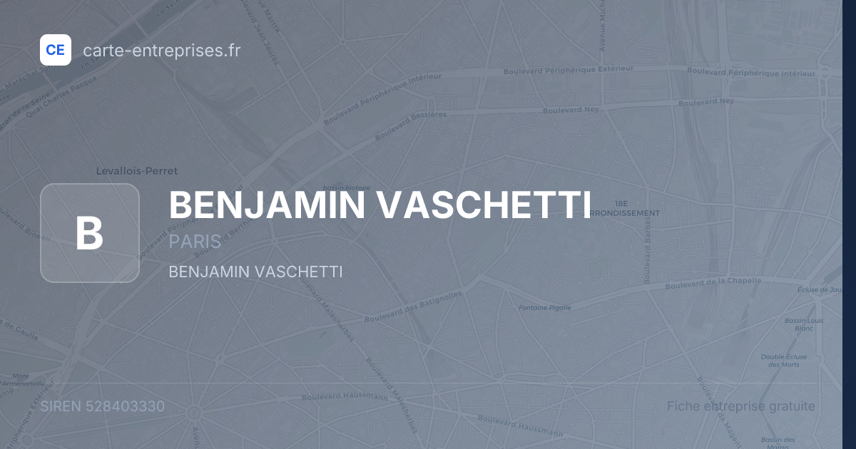 BENJAMIN VASCHETTI — 528403330 — fiche entreprise